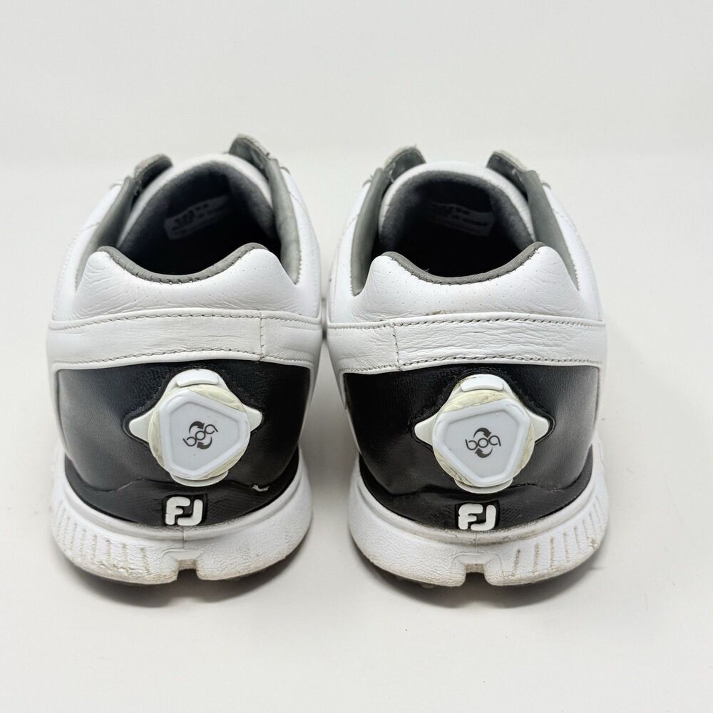 Footjoy Pro SL BOA Golf Shoes Mens 10 M White Black Leather Spikeless 53596 - Picture 12 of 16